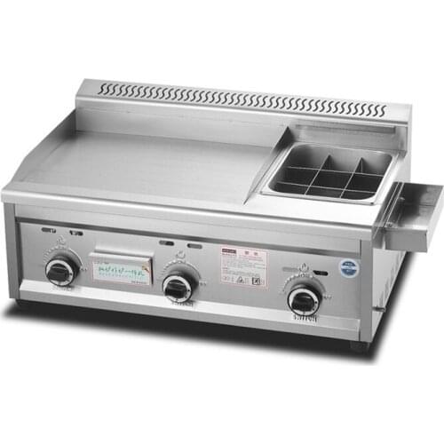 Commercial Gas Fryer Equipment Grill Deep Fryer Machine Griddles Frying Machine Teppanyaki Equipment Flat Grill Grill Squid 728