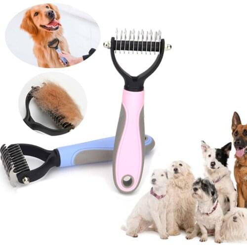 Pets Hair Removal Comb Knot Cutter Brush Double Sided Cat Dog Grooming Shedding Tool Long Curly Hair Cleaner Comb Pet Grooming