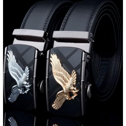 Designer belts for Men Eagle Metal Automatic Buckle Split Leather Waist belt for luxury fashion cowhide mens belt Novelty 3.5cm