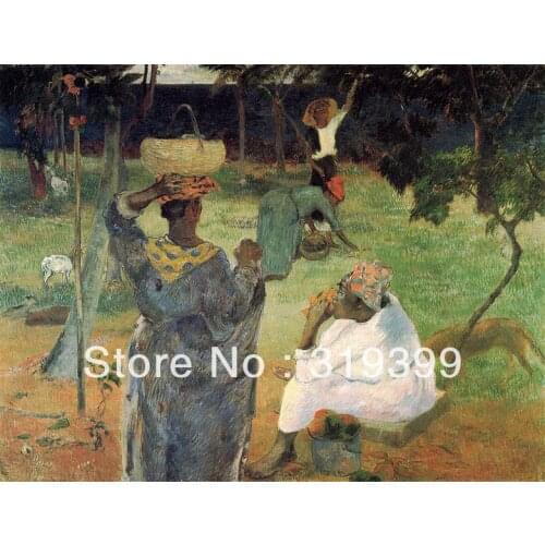 Paul gauguin Oil Painting Reproduction on Linen cavas,Fruit Picking, or Mangoes,100% handmade,Fast Ship,Museum Quality