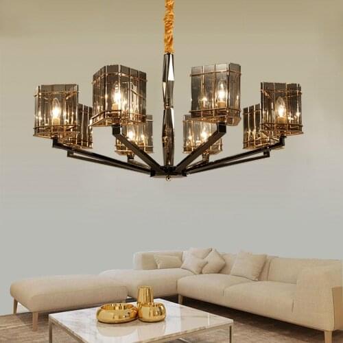 Living Room Luxury Glass Crystal Led E14 Chandelier Lustre K9 Crystal Pendant Chandelier Luminaire Lamparas Indoor Lighting