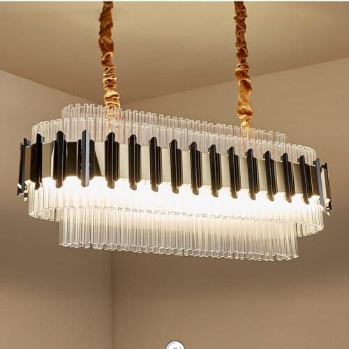 Dining Room Luxury Gold Steel Led Dimmable Pendant Lights Modern Lighting For Dining Table Lustre Glass Led Hanging Lamp Fixture