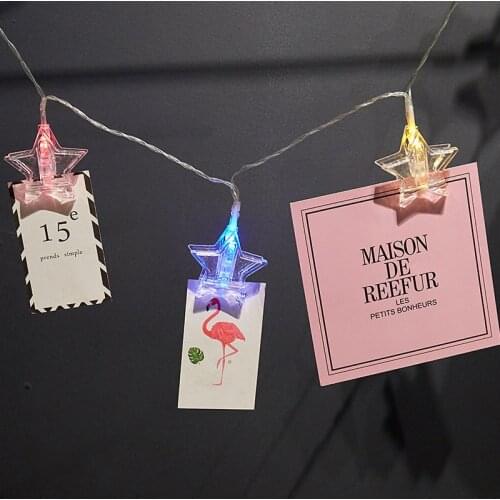 LED stars clips light string girl heart room layout net red decorative string lights photo clips color light festival dress up