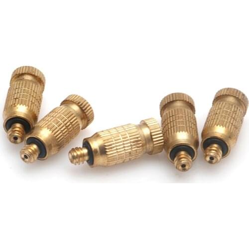 Misting Nozzles 5pcs 2-section Fine Brass for Cooling System ( 0.10mm ) New
