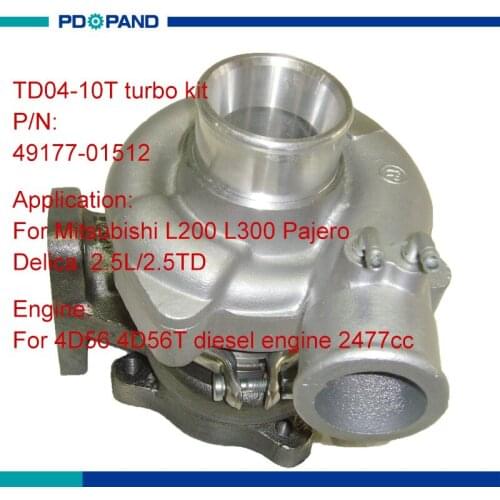Water cooled turbine turbocharger TD04-10T compressor 49177-01512 MD194841 for Mitsubishi 2.5L 4D56 4D56T diesel engine 2477cc