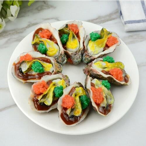 Dining room hall hotel restaurant eating victualing house decoration fake simulation seafood scallop Fresh Oyster model props