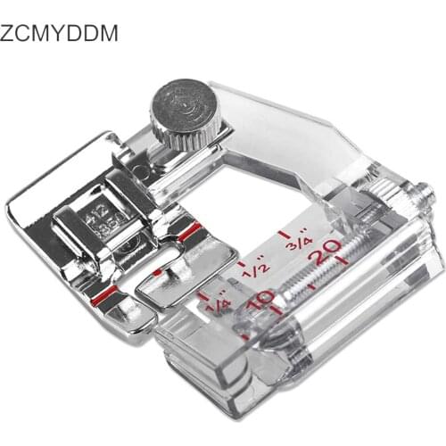 ZCMYDDM 1Pc Adjustable Bias Tape Binding Foot Snap On Presser Foot for Brother Janome DIY Sewing Machine Accessories