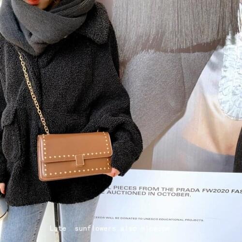 Fashion Rivet Design Womens Flap Shoulder Bag 2021 New Spring Summer Pu Crossbody Messenger Bags for Woman Shopping Party