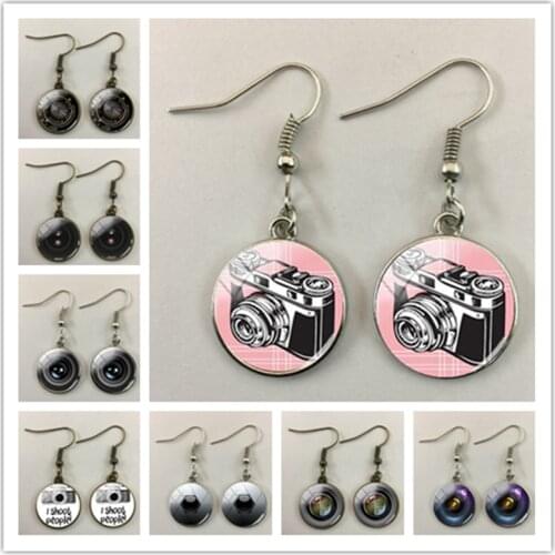 Digital SLR Lens Art Picture Earrings Forever Keep That Moment Camera Lens Womens Earrings Best Gifts for Women