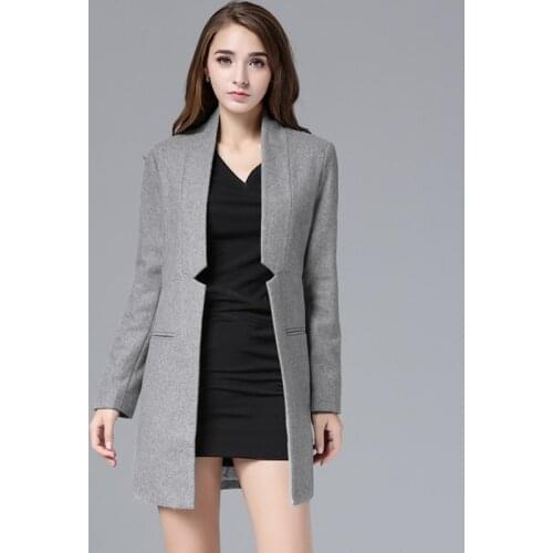 Savabien Women Coats And Jackets Winter 2019 Solid Long Sleeve Elegant Runway Wool Coat Cardigan Elegant Office Casual Overcoat