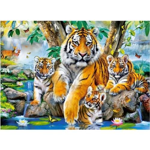 Animals diamond painting tigers family rhinestone embroidery picture mosaic art sticker decor diamond tapestry poster wall paper