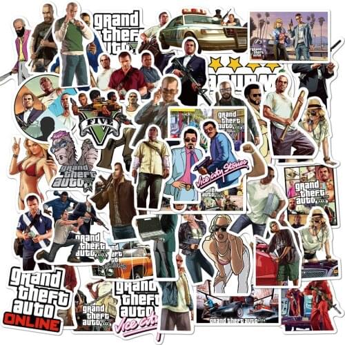 10/30/50PCS Game GTA Stickers Graffiti Skateboard Guitar Motorcycle Luggage Car Laptop Bike Waterproof Sticker Decal Kid Toy