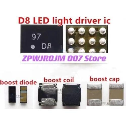 10pcs Lm3697 LM3697YFQR mark D8 12pin LED light IC boost diode coil cap for OPPO A57 R9SK R9plus vivo X5SL Y83