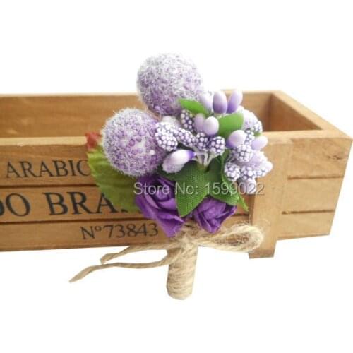 2pcs/lot Rustic Wedding Boutonnieres for Men Bride Women Brooch Bridesmaid Best Man Suit Decoration Handmade Groom Corsage Gifts