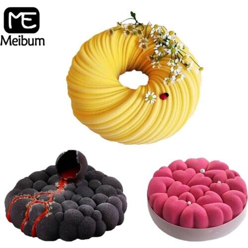 Meibum 3 Types Silicone Baking Mold Chocolate Mousse Pastry Mould Cake Decoration Accessories Bakeware Tools Kitchen Supplies