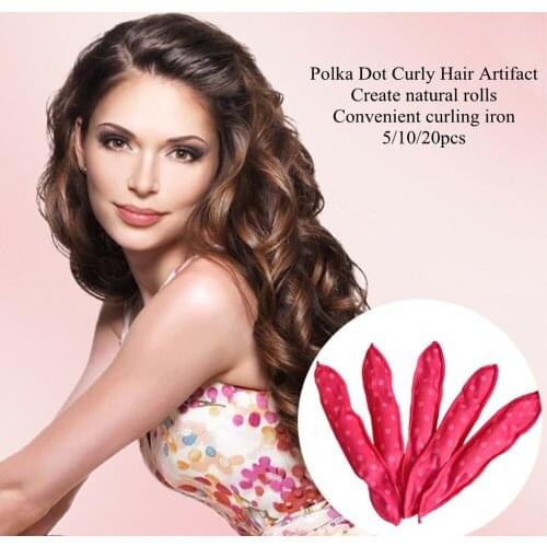 5/10/20PCS No Heat Tangle Hair Care Long Hair Spiral Wave Curl Rollers Polka Dot Hair Curlers Suction DIY Hair Styling Tools