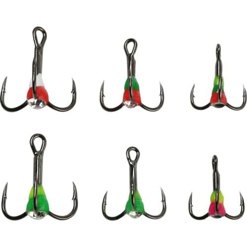 5 Pcs/Set #6/8/10 Ice fishing Triple Fishing Hook High Carbon Steel for pike Carp Fishing Hooks Accessories H13