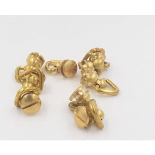 5 Pcs / Lot Solid Brass Buckle Handle Connector Joint Medium Wallet Chain Rope Key Safety Hardware Leather Crafts DIY