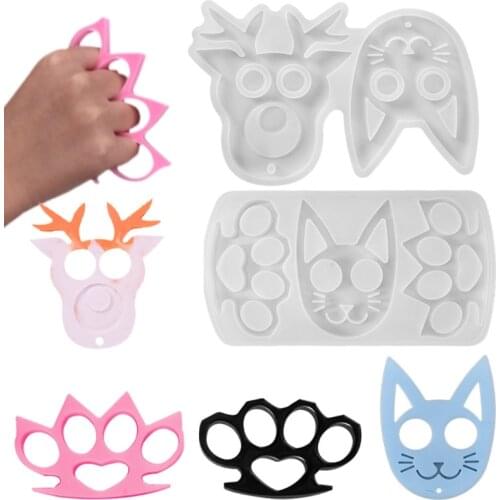 DIY keychain cat face paw pendant silicone mold crafts jewelry decoration making tools crystal epoxy mold