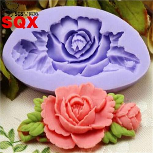 Purple classic 1Pcs flower leaf shaped Chocolate Candy Jello 3D silicone Mold soap Mould Kitchen accessories SQ1457
