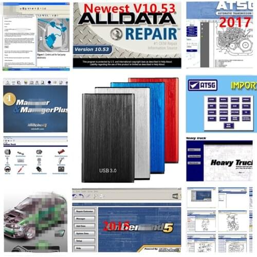 2021 hot All data m..ell auto diagnostic Software Alldata 10.53+ OD 5+ Vivid+ atsg+ Elsawin+data in 1TB hdd hard disk usb3.0