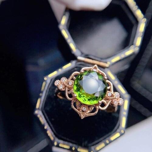 H1206 Tourmaline Ring Fine Jewelry Solid 18K Gold Nature Green Tourmaline Gemstones 2.48ct Diamonds Rings for Women Fine Present