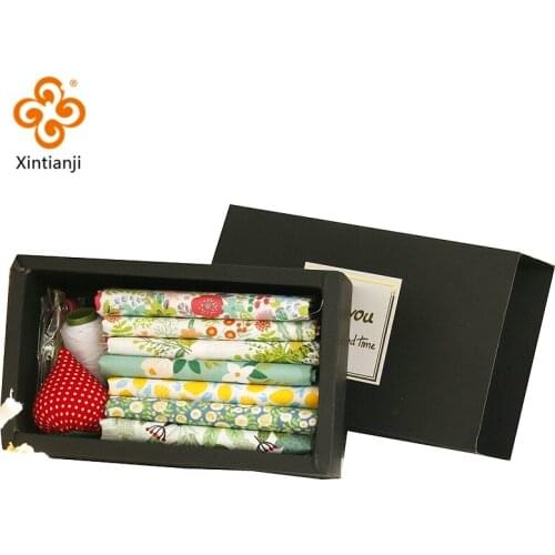 Green Printed Patchwork Cotton Fabric For Sewing Dolls clothing Diy Materials Set 1 Set