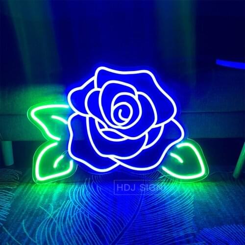 Custom Made Neon Sign for Rose flower LED Lights Wall Party Wedding Shop Window Restaurant Birthday Decoration