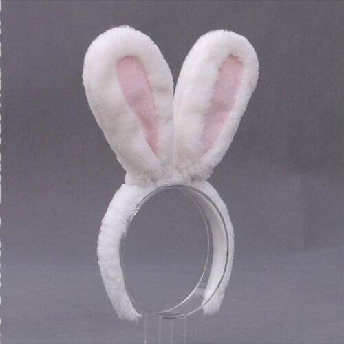 Kawaii Women Girls Hairband Plush Rabbit Bunny Ears Hair Hoops Headband Lolita Cosplay Costume Hair Accessories Party Props