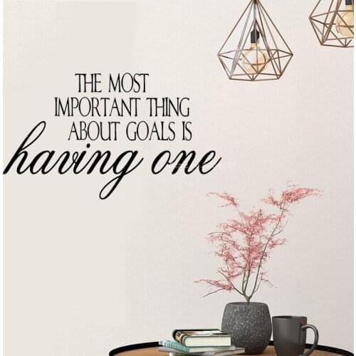 Having A Goal Inspirational Quote Wall Sticker The Most Important Thing About Goals Is Having One Decals Office Company EB200