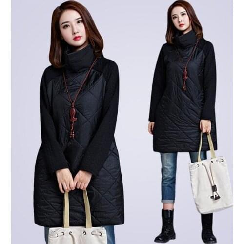 2020 New Fashion Autumn Womens Long Jacket Winter Woman Coat Female Cotton Zipper High-Quality Coats Plus Size 5XL 6XL 7XL