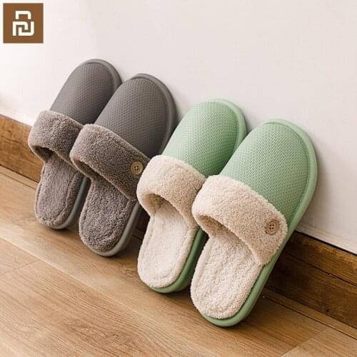 New Xiaomi Youpin Cotton Slippers Autumn and Winter Warm Shoes Removable Light Waterproof Non-Slip Househeld Men Women Slippers