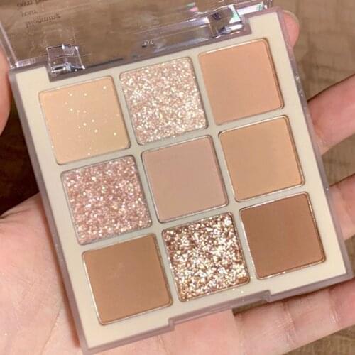 9 Colors Shimmer Glitter Eyeshadow Palette Waterproof Pigment Long Lasting Matte Eye Shadow Powder Makeup Pallete Cosmetic