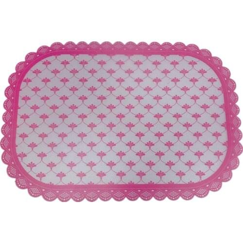 Imitation Lace Placemats for Dining Table, Plastic Kitchen Place Mat, Heat-Resistant Waterproof Washable Insulation Coffee Mats