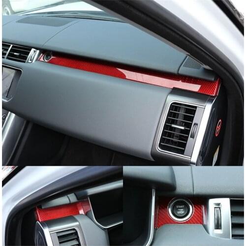 Red Real Carbon Fiber Passenger Decoration Trim For Range Rover Sport 2014 2015 2016 2017 2018 2019 2020 Left Hand Drive