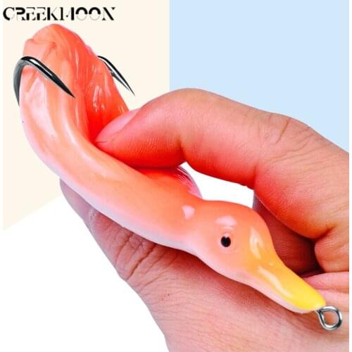 10.5cm 21g Duck Floating Soft Lure Silicone Fishing Lures Shad Wobblers Worm Artificial Bait Pike Crankbait Frog Lure Baits