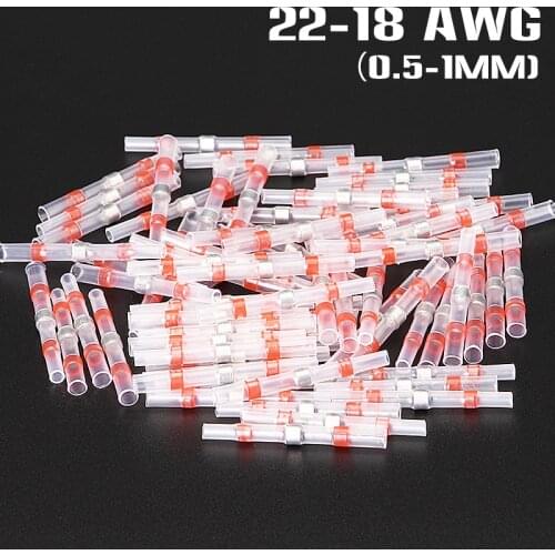 Solder Seal Wire Connectors Waterproof Heat Shrink Butt Connectors Electrical Wire Terminals Marine Insulated Butt Splices Solde