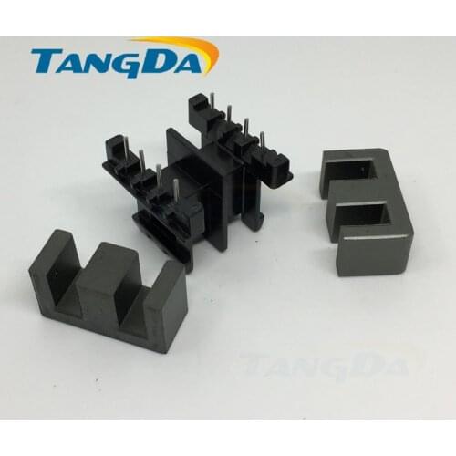 Tangda EF EF25 2 Slots skeleton Bobbin + Soft magnetic ferrite core 4+4pin Double groove Transformers horizontal A