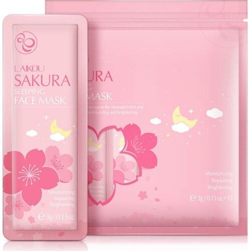 Sakura Moisturizing Facial Mask Anti-aging Wrinkle Hyaluronic Acid Gel Mask Night Repair Skin No-clean Sleep Mask