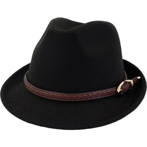 2019 2019 Women Men Fedora Hat With Punk Belt Winter Outdoor Casual Hat Panama Hat