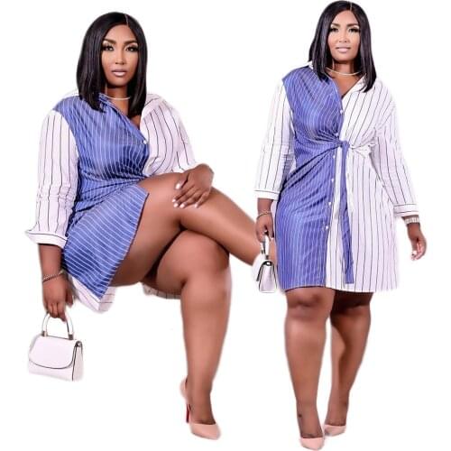 2021 Spring Autumn Vintage Striped Floral Print Dress for Women Casual Long Sleeve A Line Dress Slim Female V-Neck Shirts Blouse