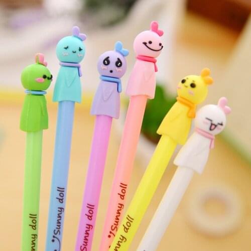 0.5mm Cute Kawaii Sunny Doll Gel Pen Signature Pens Escolar Papelaria For Office School Writing Supplies Stationery Gift