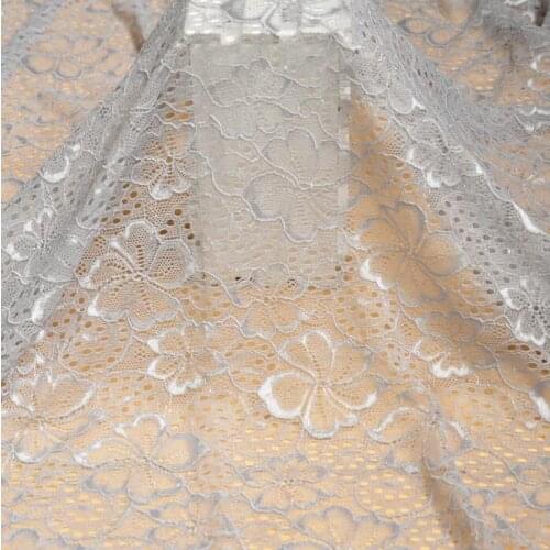 1 Meter Gray Lace Trim DIY Craft Sewing Appliqued Trims Garment Clothing Accessories Nylon Mesh Elastic Lace Fabric 155cm