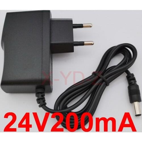 1PCS High quality DC 24V 200mA IC program AC 100V-240V Converter Switching power adapter Supply EU Plug DC 5.5mm x 2.1-2.5mm