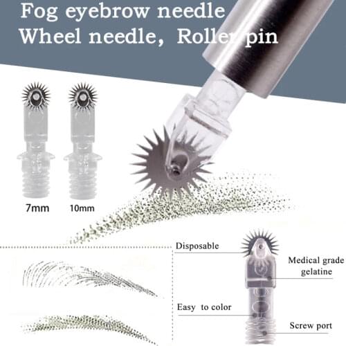 100pcs Eyebrow Tattoo Needles Roller Microblading Needles easy color Permanent Makeup Fog Shading Needles Eyebrow Tattoo Tools