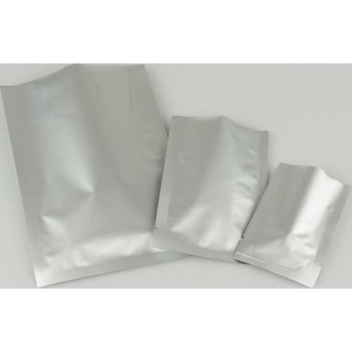 15x22cm,100pcs X Pure aluminium bag-Silvery white flat pouch, purely aluminum mylar foil bags heat sealable Powder packing sack