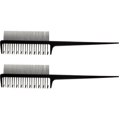 2pcs Highlighting The Color Foiling The Rat Tail Weaving Comb