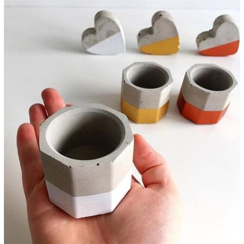 3 Cavity Silicone Pot Mold Clay Concrete Succulent Flower Cement Pot Cup Mould