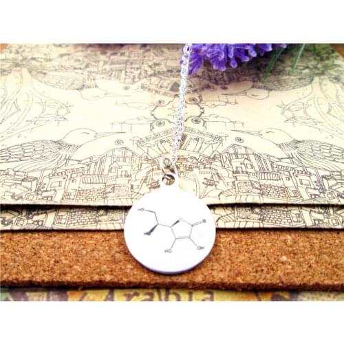 3pcs/lot Fashion stainless steel necklace "Chemal formula Vitamin C" Pendant necklace Jewelry Gift more style for choosing