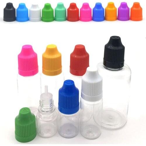5Pcs Clear Dropper Bottle 3ml 5ml 10ml 15ml 20ml 30ml 50ml E Liquid Bottle Eye Liquid Dropper Refillable Bottle